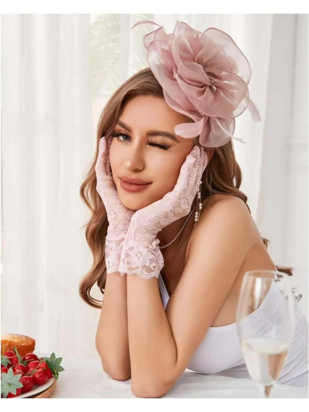 Elegant Feather Fascinator Hat with Veil for Tea Party, Bridal, or Wedding